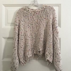 POL confetti cable knit sweat. Sz L